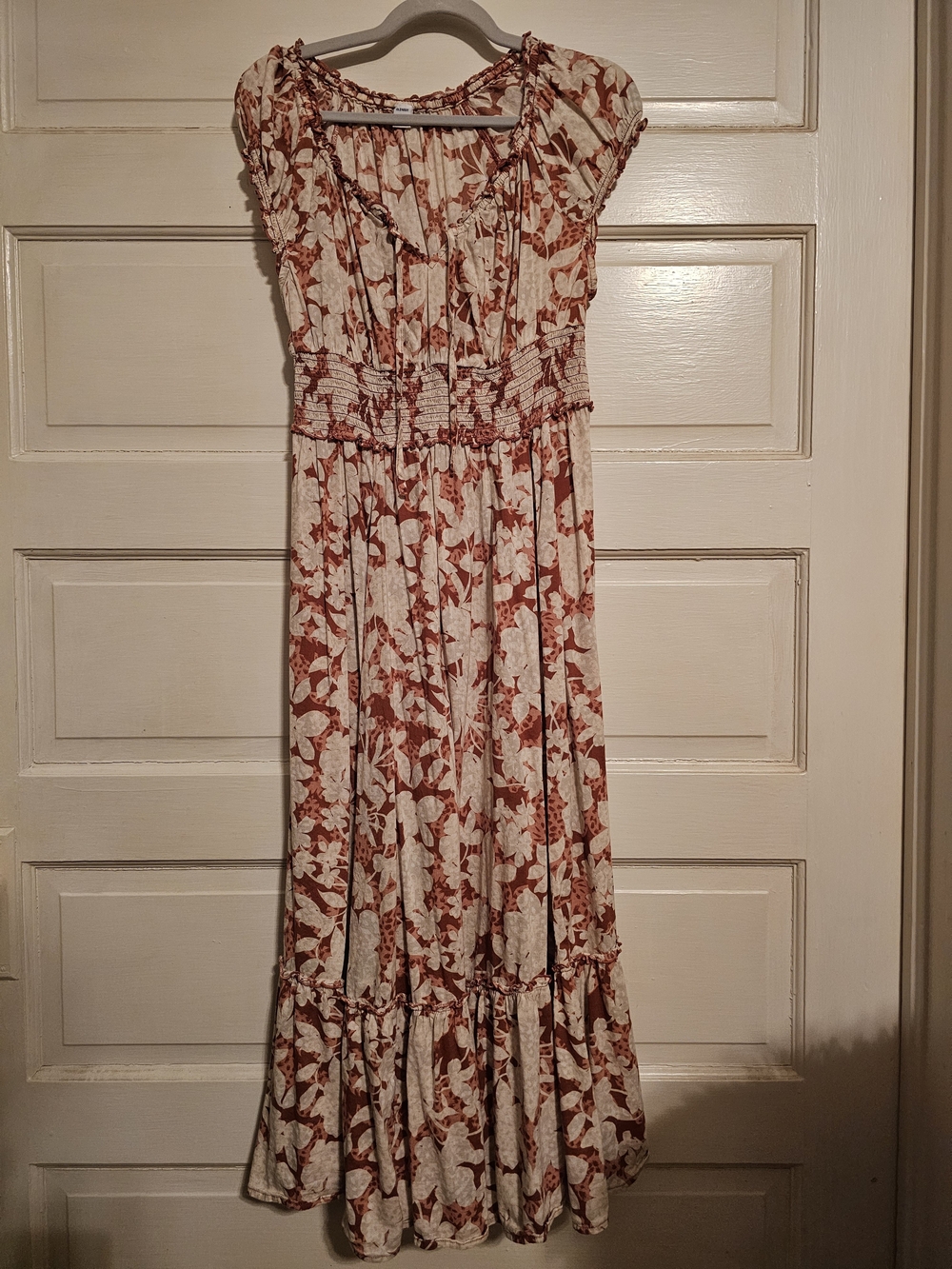 Old Navy Rust and Cream Floral Maxi Dress